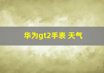 华为gt2手表 天气